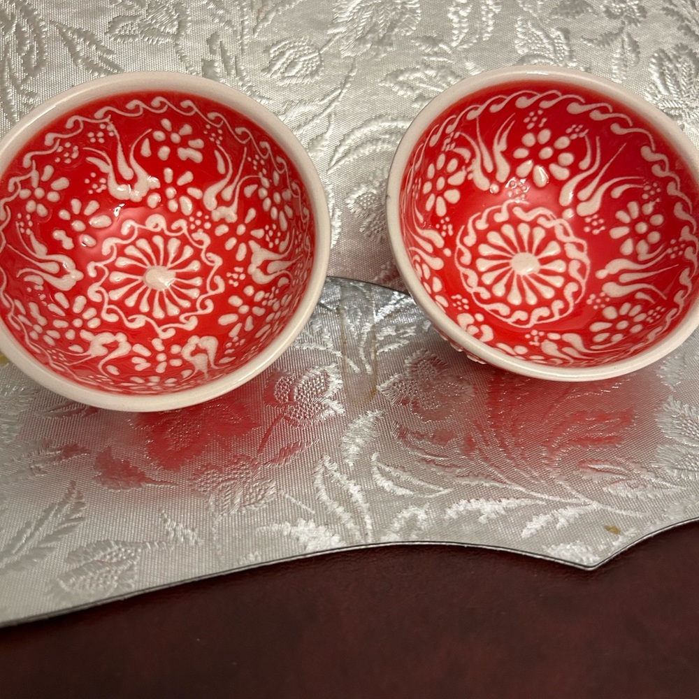 Red Turkish dipping bowls